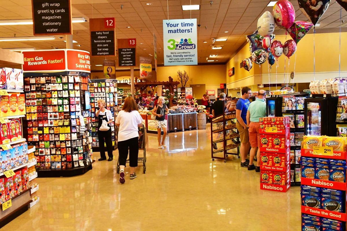 Goods inside a supermarket.