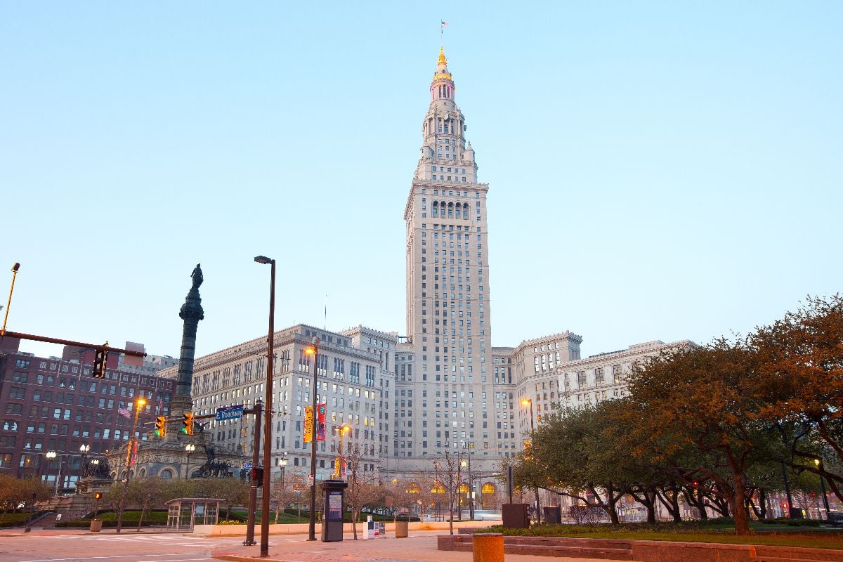 The Terminal Tower building at Public square.