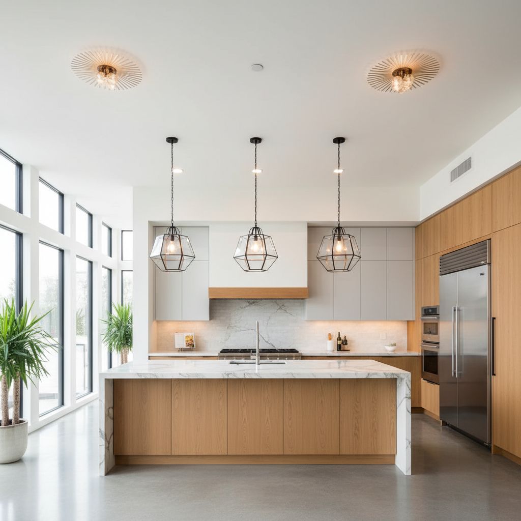 $100,000 Kitchen Design with Statement Lighting Fixtures