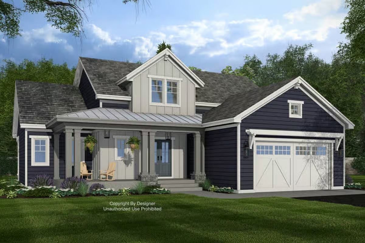 4-Bedroom New American Home with Loft and Open-Concept Living (Floor Plan)