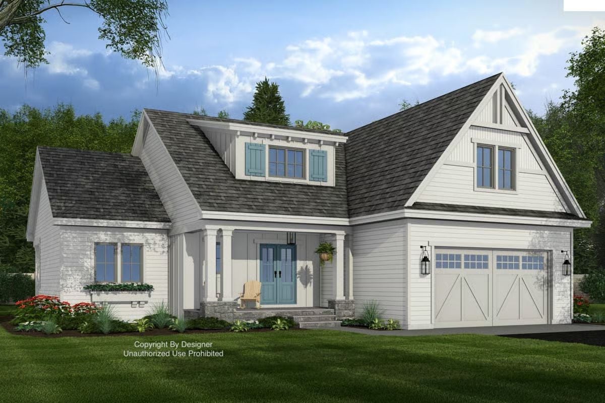 New American-Style 5-Bedroom Farmhouse with Loft and Bonus Room (Floor Plan)