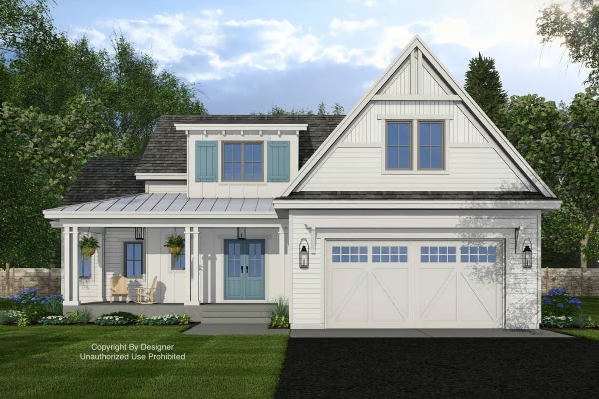 5-Bedroom Modern Farmhouse with Bonus Room and Loft (Floor Plan)