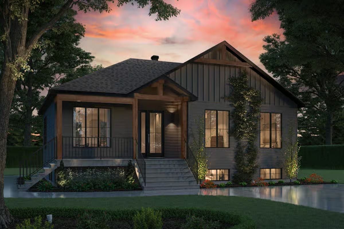 Craftsman-Style 3-Bedroom Mountain Home with Front Porch and Open-Concept Living (Floor Plan)
