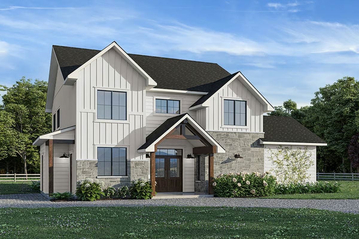 Modern Farmhouse-Style 5-Bedroom Home with Loft and Open-Concept Living (Floor Plan)