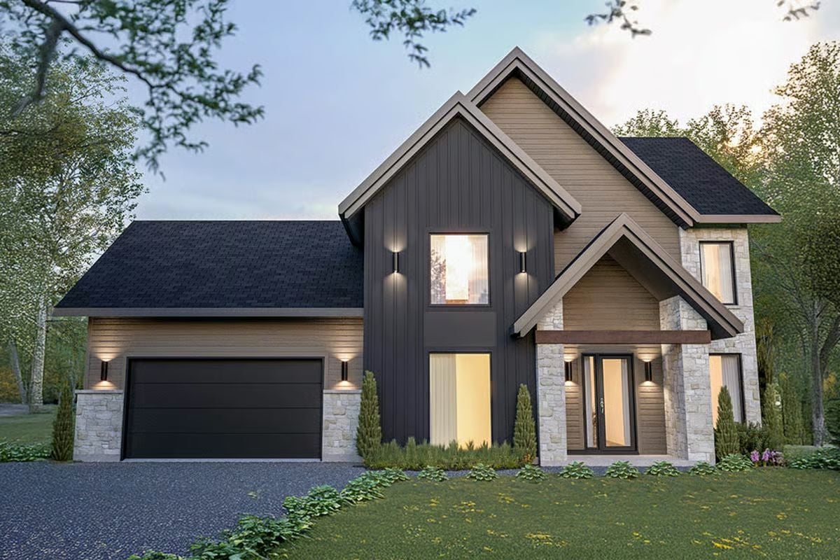 3-Bedroom Scandinavian Home with Covered Terrace and Double Garage (Floor Plan)