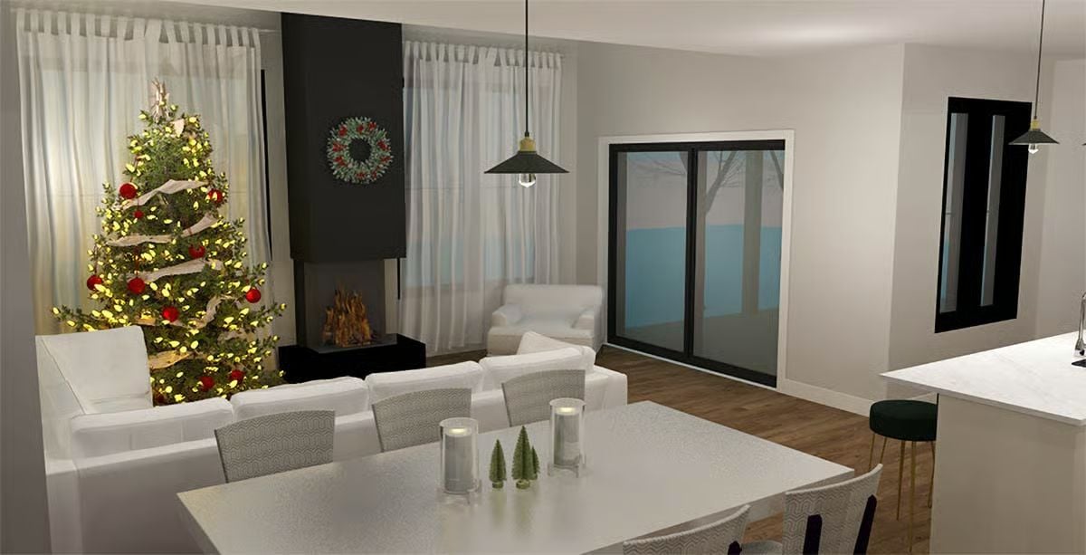 Living Room and Dining Area