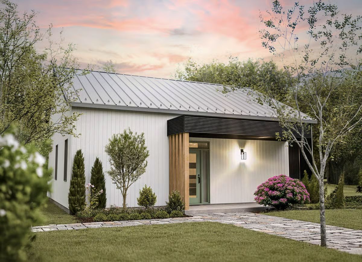 Contemporary Modern Home with 3 Bedrooms and Covered Patio (Floor Plan)