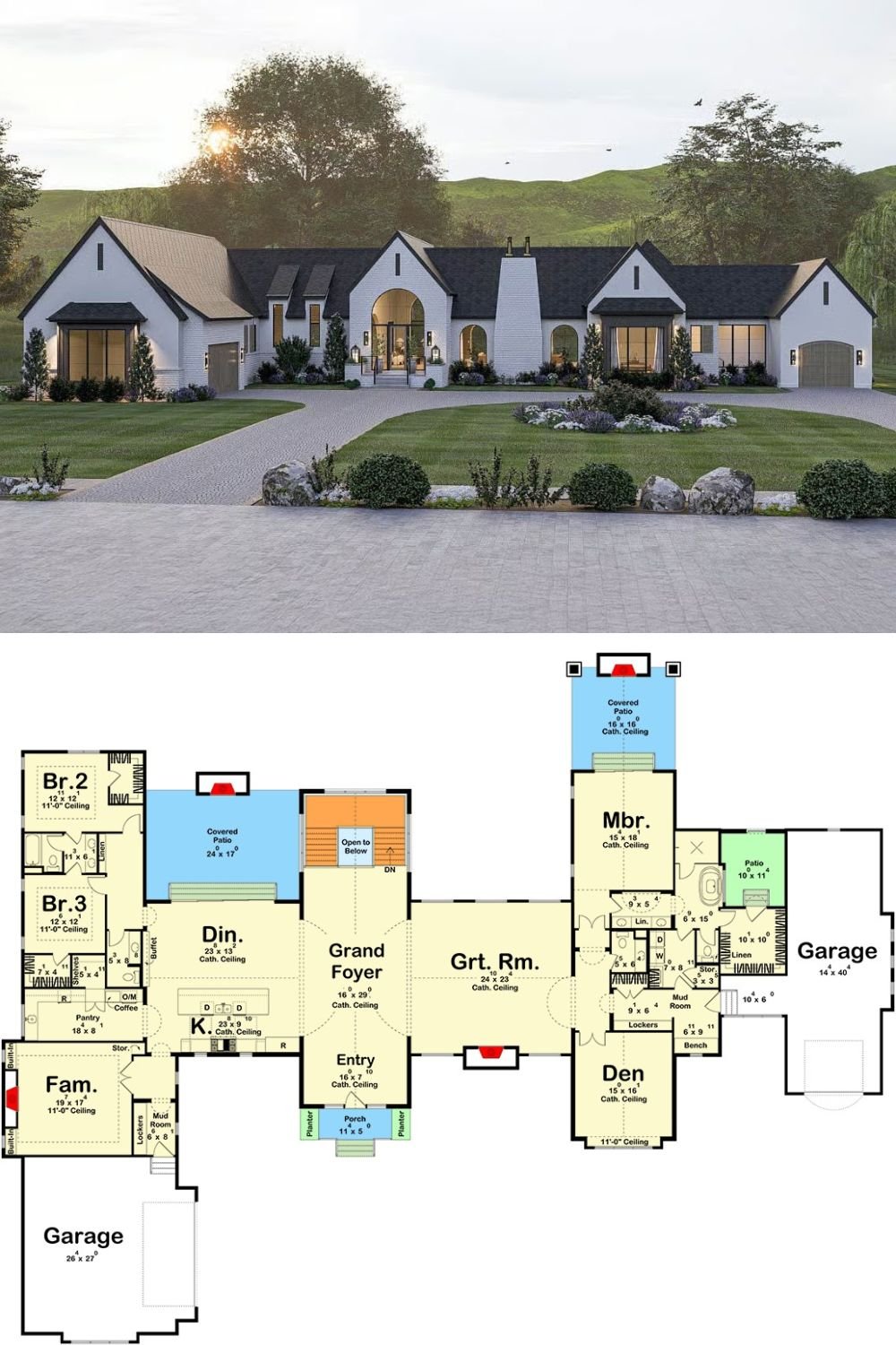 3-Bedroom Contemporary European Home for a Wide Lot with Jack & Jill Bathroom (Floor Plan)