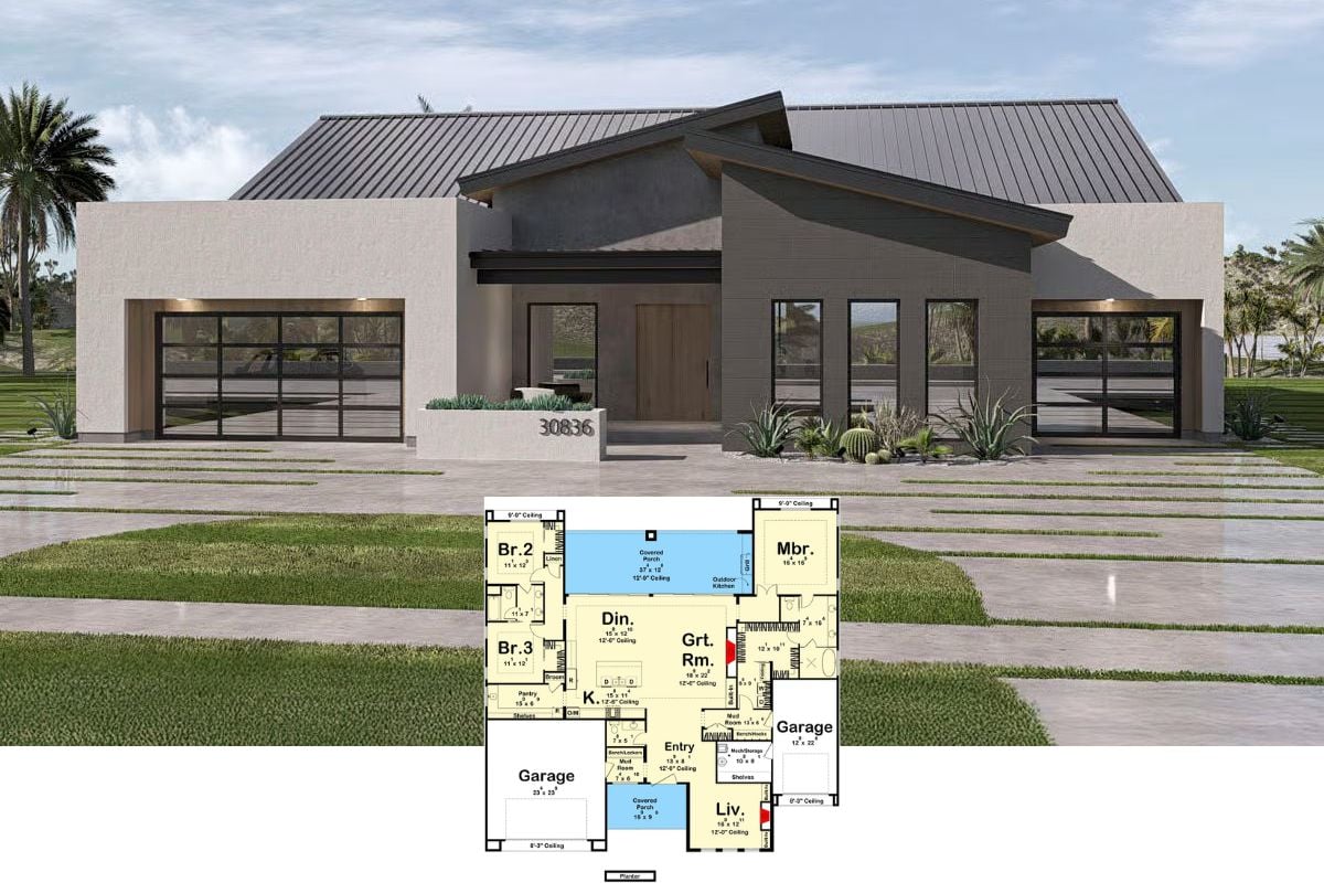 Modern-Style 3-Bedroom Home with Open-Concept Living and Jack & Jill Bath (Floor Plan)