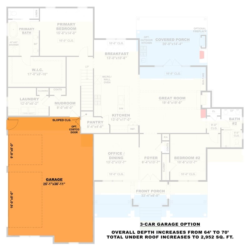 3-Car Garage Side Option