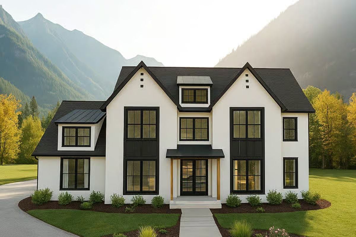 4-Bedroom Transitional-Style Home with Balcony and Open-Concept Living (Floor Plan)