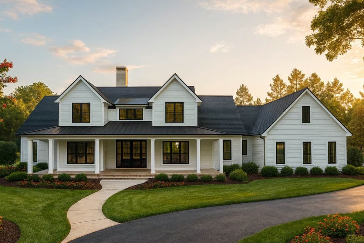 Modern Farmhouse-Style 4-Bedroom Home with Loft and 3-Car Garage (Floor Plan)