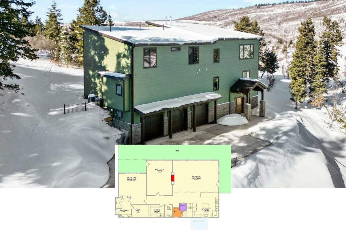 5-Bedroom Mountain Home for a Sloped Lot with Balcony Loft and Elevator (Floor Plan)