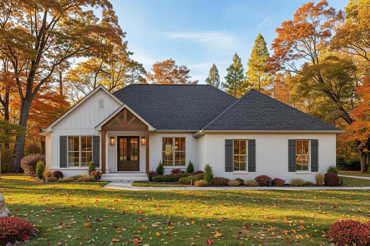 4-Bedroom New American Home for a Corner Lot with Open-Concept Living (Floor Plan)