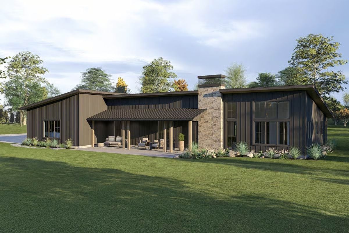 5-Bedroom Modern Barndominium with Jack & Jill Bath and 4-Car Garage (Floor Plan)