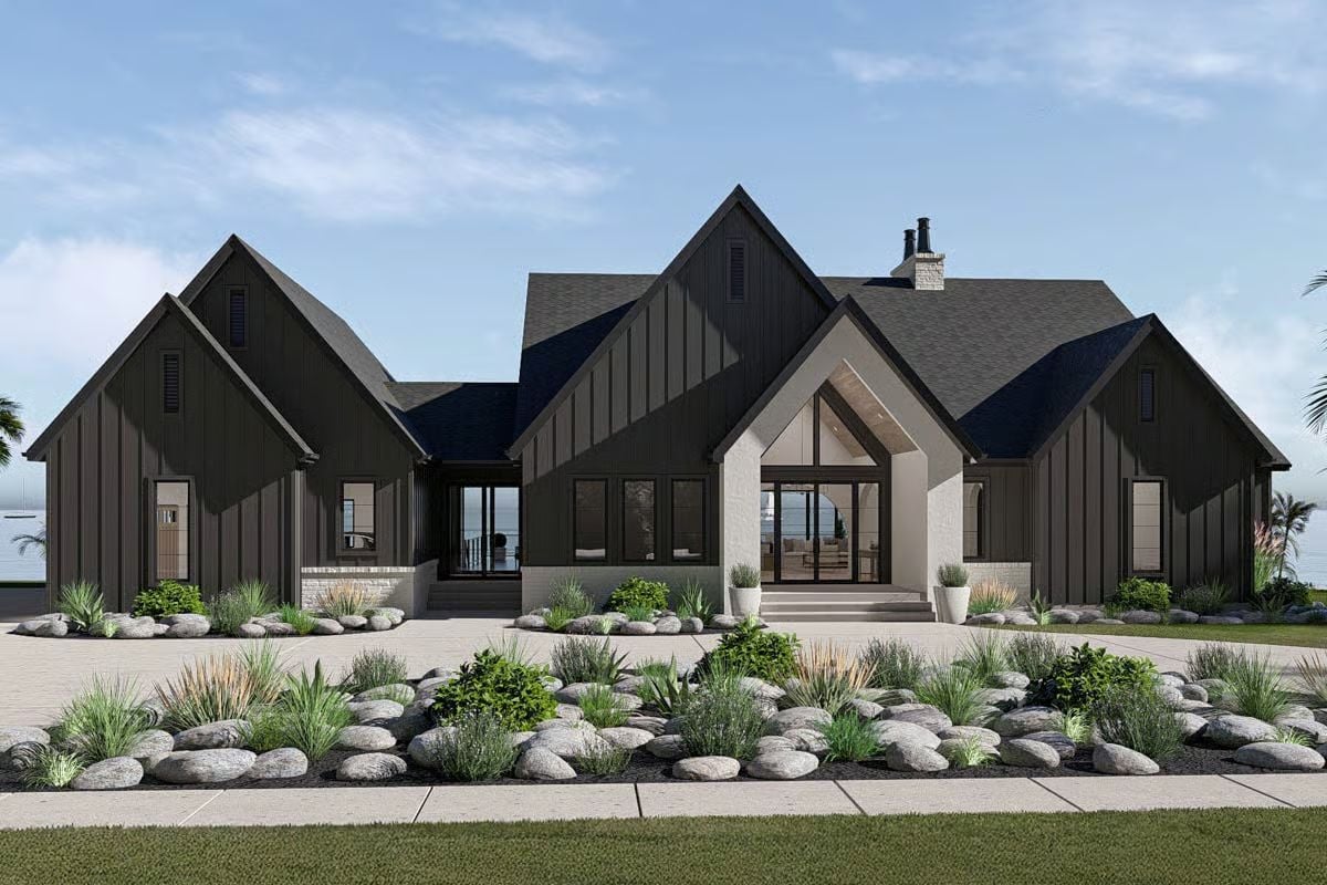 6-Bedroom Modern Contemporary Home with 3-Car Garage and Basement Expansion (Floor Plan)