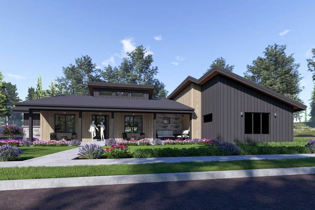 3-Bedroom Modern Ranch with Covered Patio and 3-Car Garage (Floor Plan)