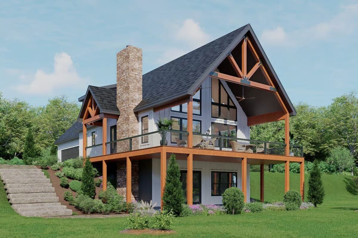 Mountain-Style 3-Bedroom Home with Vaulted Loft and Bonus Room (Floor Plan)