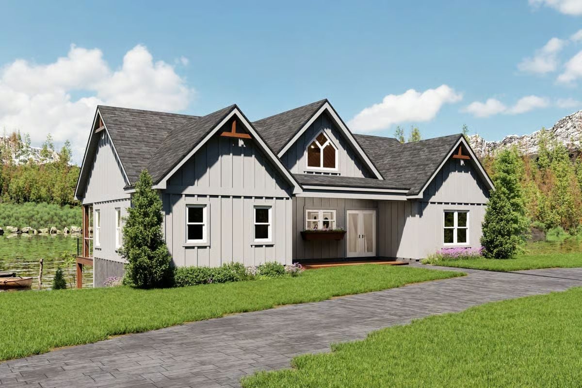 Craftsman-Style 3-Bedroom Home with Front Porch and Basement Expansion (Floor Plan)