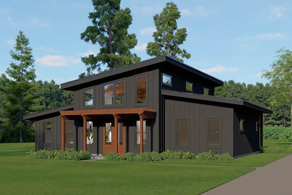 Modern-Style 3-Bedroom Barndominium with Flex Space and Open Loft (Floor Plan)