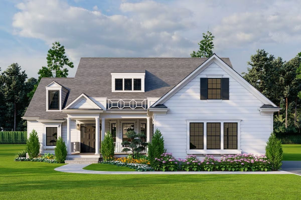 Country-Style 4-Bedroom Home with Front Porch and Bonus Room (Floor Plan)