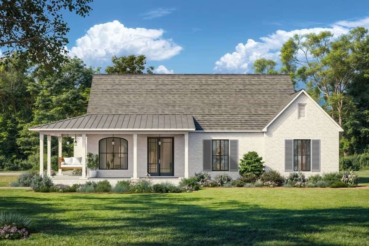 Modern 3-Bedroom French Country-Style Home with Open Floor Plan and Wraparound Porch (Floor Plan)