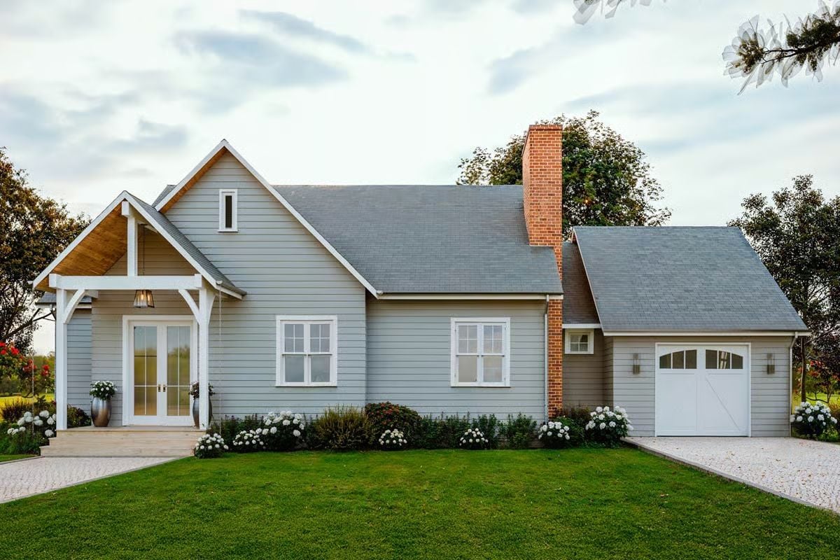 Cottage-Style 3-Bedroom Farmhouse with Open Floor Plan and Covered Patio (Floor Plan)