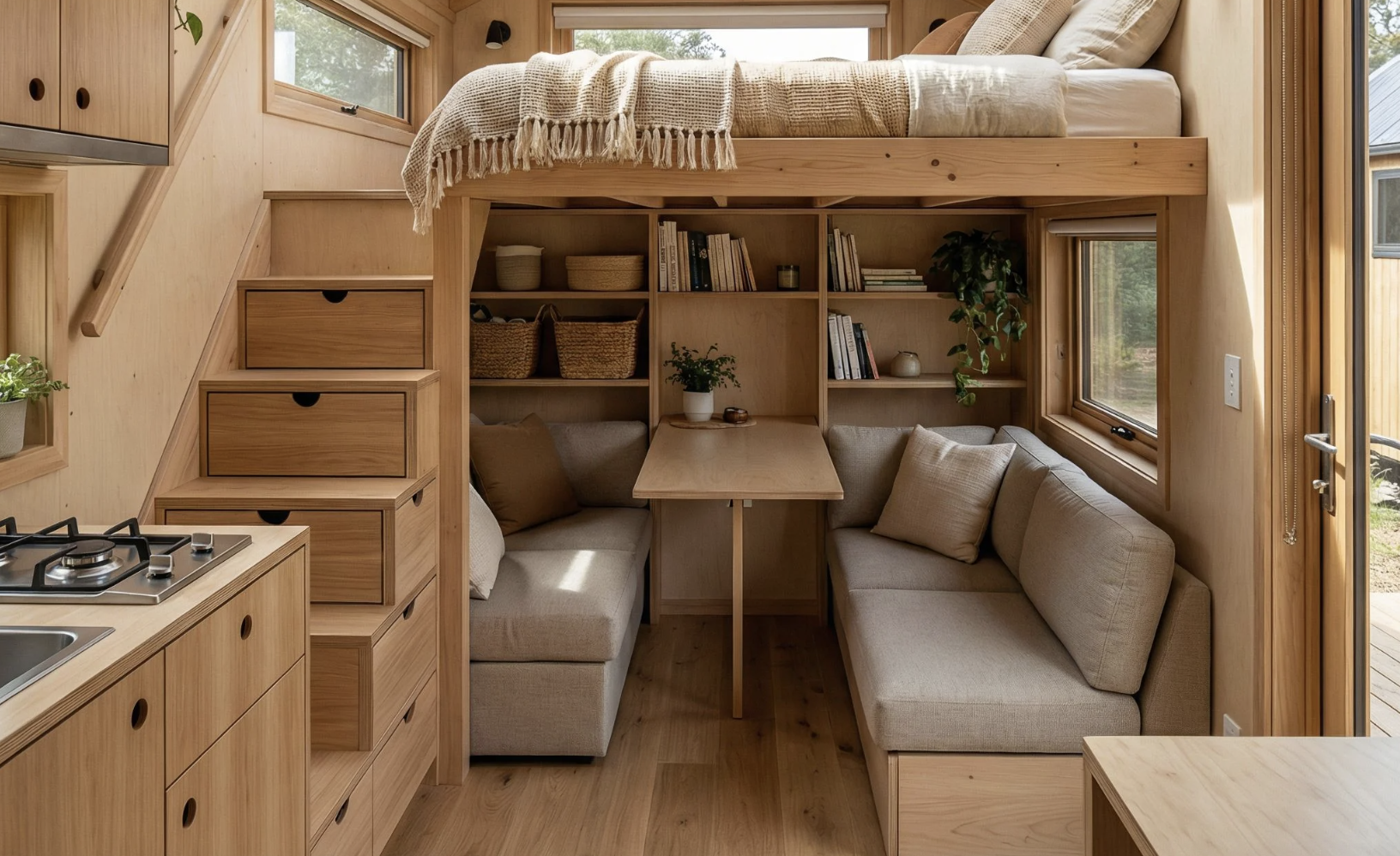 26 Gorgeous Tiny Home Interiors with Loft Bed