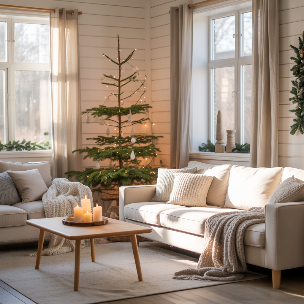 25 Bright & Airy Scandinavian Christmas Decor Ideas for Small Spaces