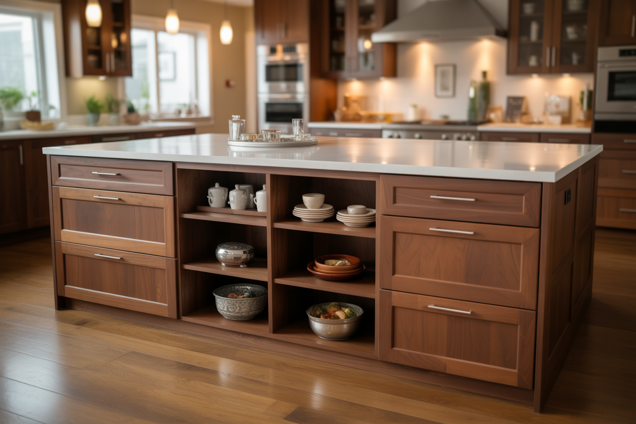 22 Kitchen Islands with Double-Sided Storage for Busy Family Kitchens