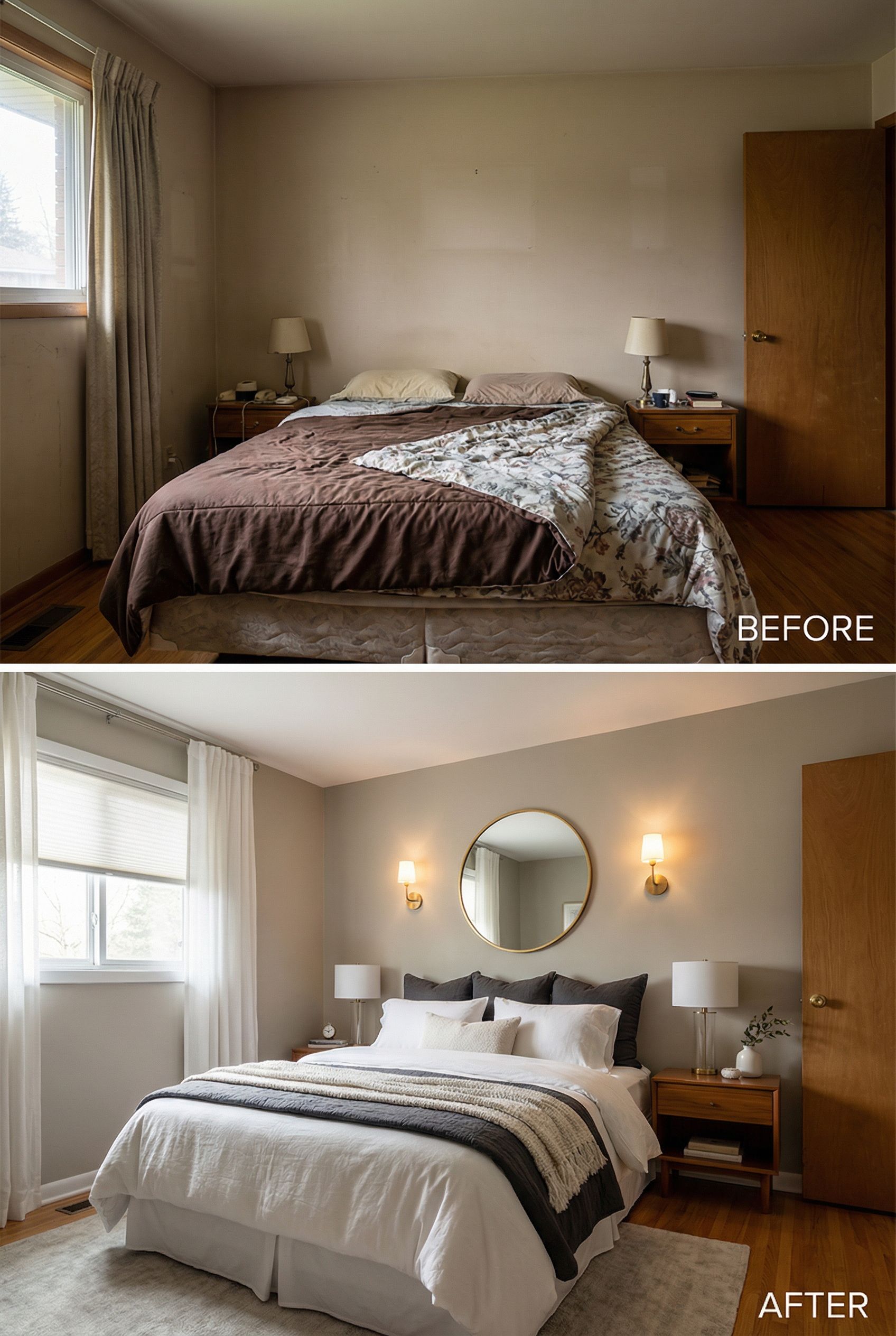 This Outdated Bedroom Got a Stunning Hotel-Style Makeover