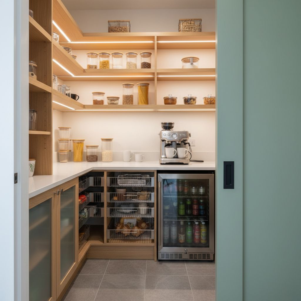 Compact Walk-in Kitchen Pantry Design