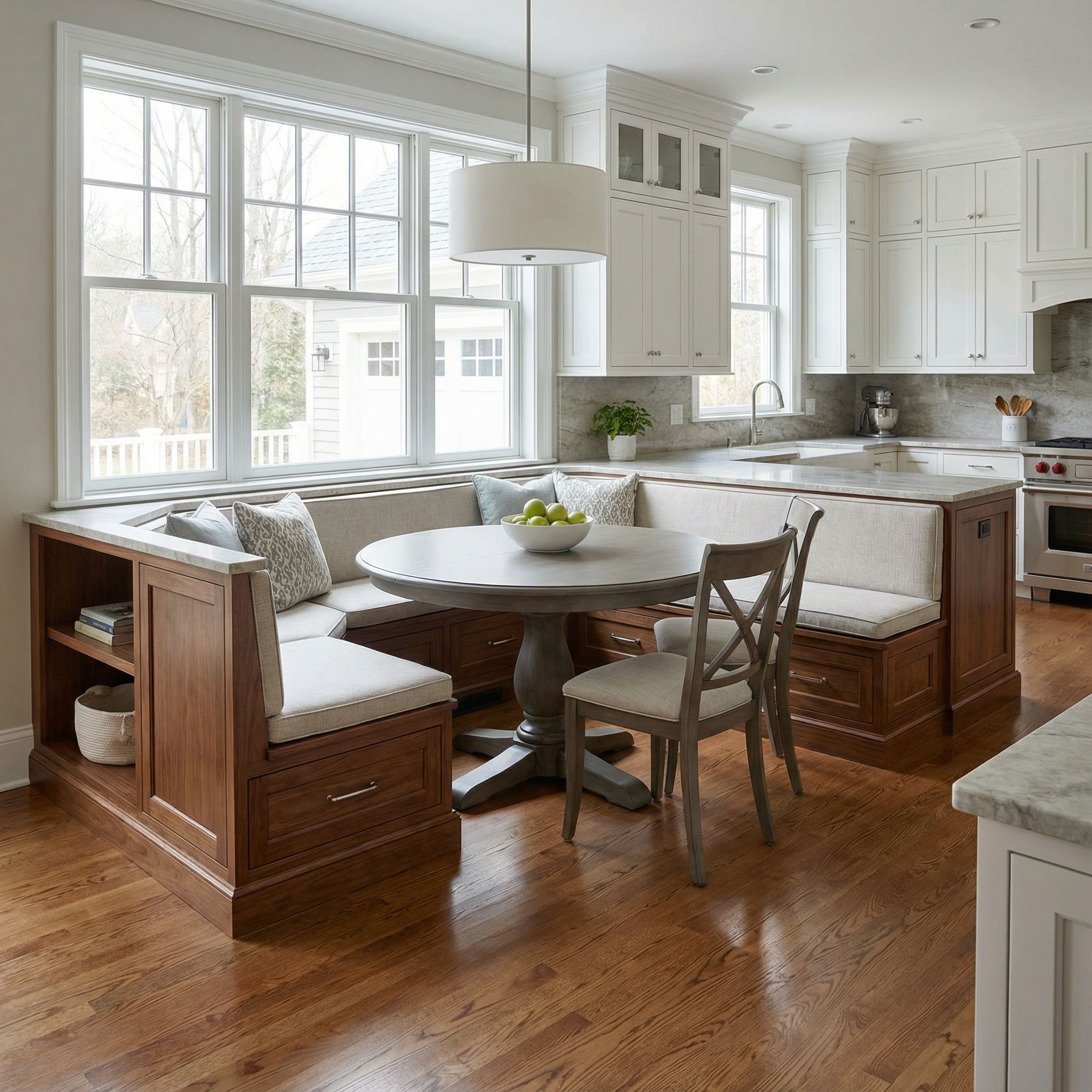 Corner Kitchen Island Dining Nook with Storage