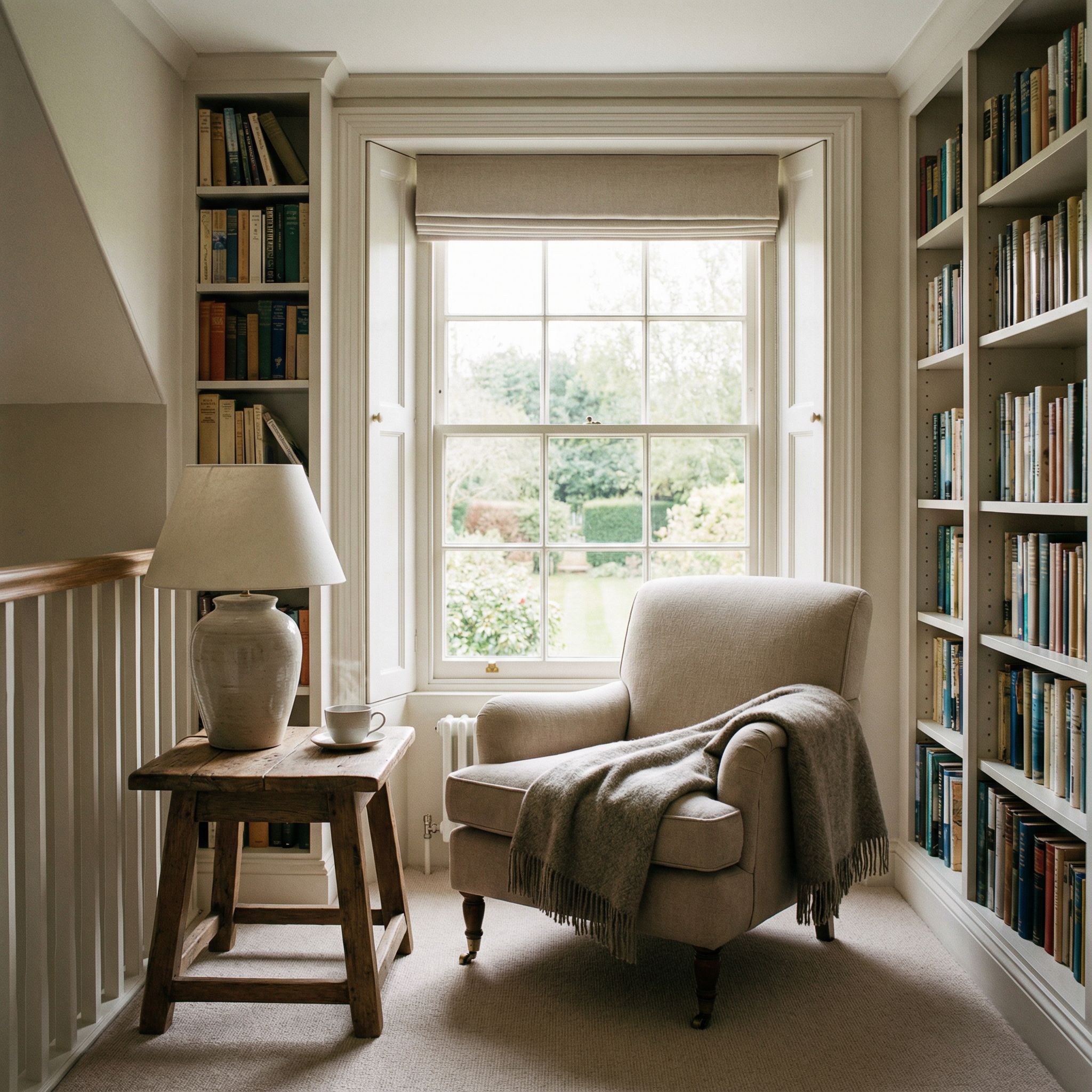 Corner Landing Reading Nook with Armchair