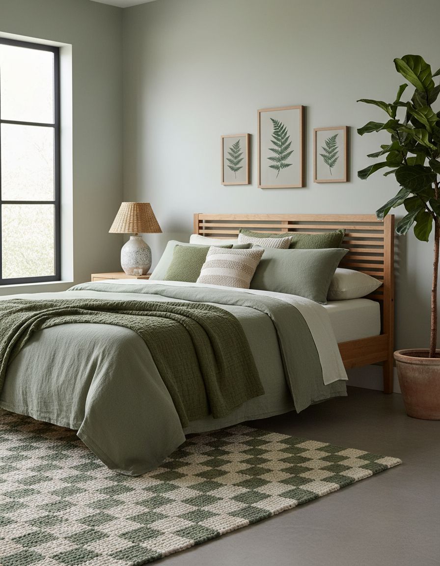 Earthy Bedroom Ideas Using Sage and Moss Greens