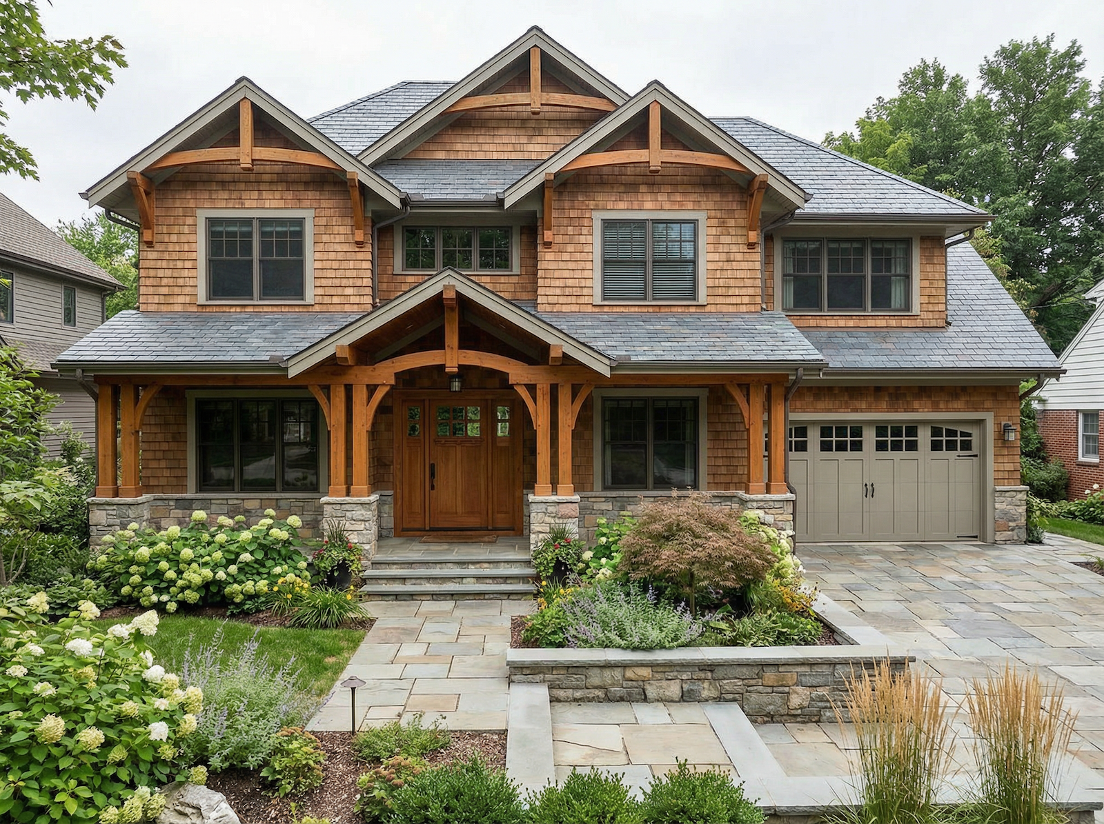 Exterior rustic Craftsman house plan