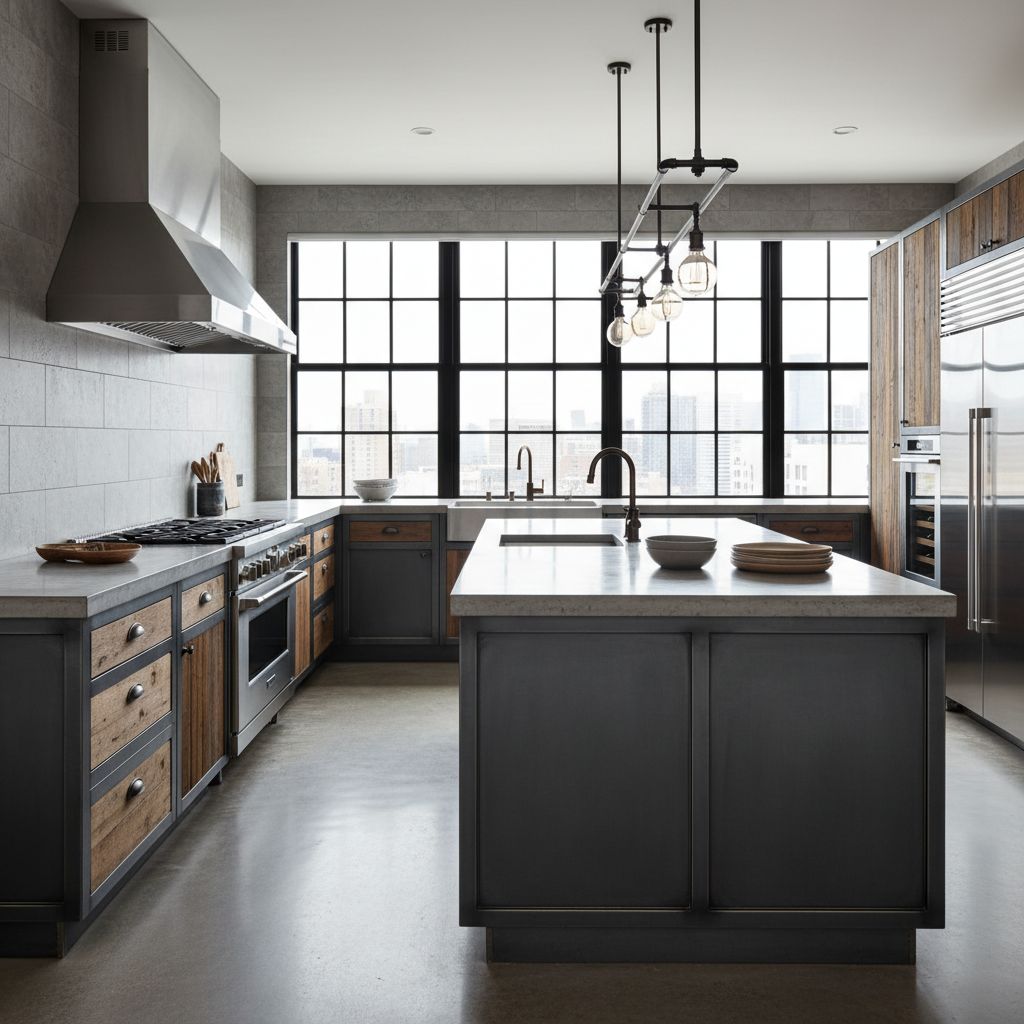 Industrial-Modern $100,000 Kitchen Design with Concrete Countertops
