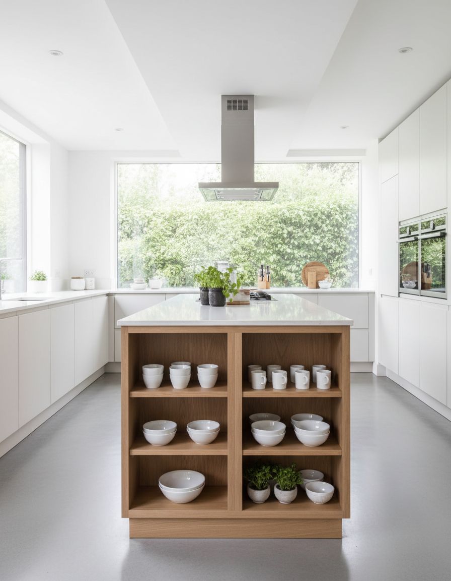 Kitchen Island with Double-Sided Open Shelving
