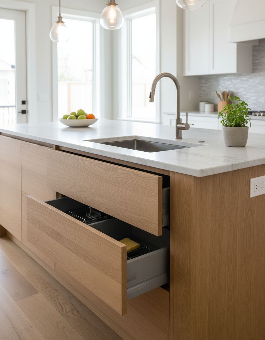 Kitchen Island with Hideaway Sink Drawer System