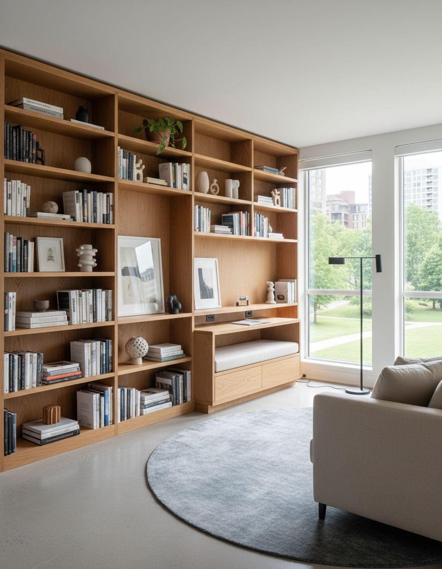 Living Room Featuring Multi-Purpose Book Furniture