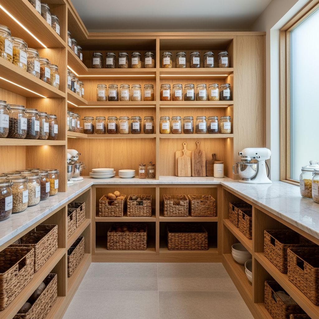 Open Shelving Walk-in Kitchen Pantry