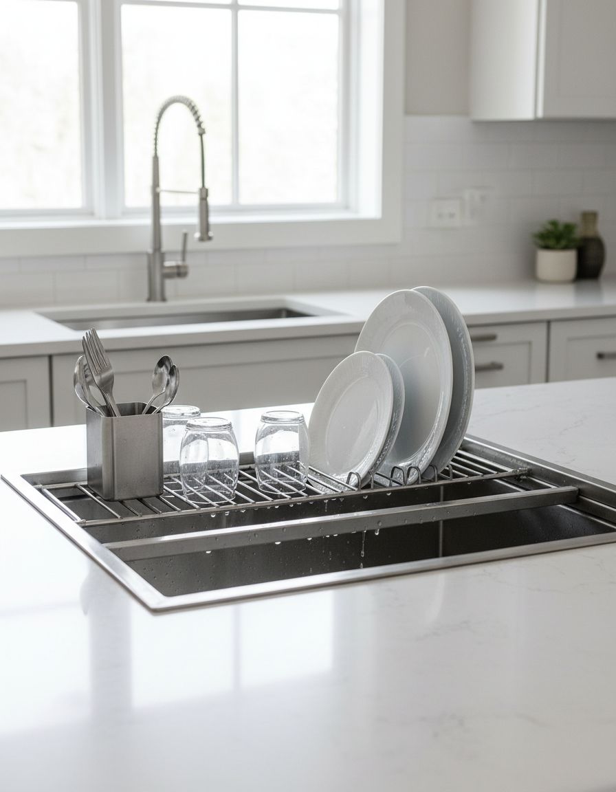 Prep Sink Hidden by Integrated Dish Rack