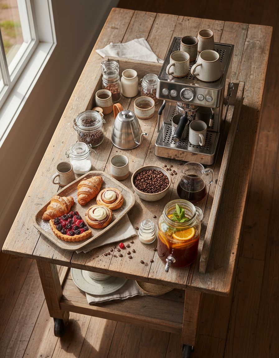 Rolling Cart Coffee Station Solution