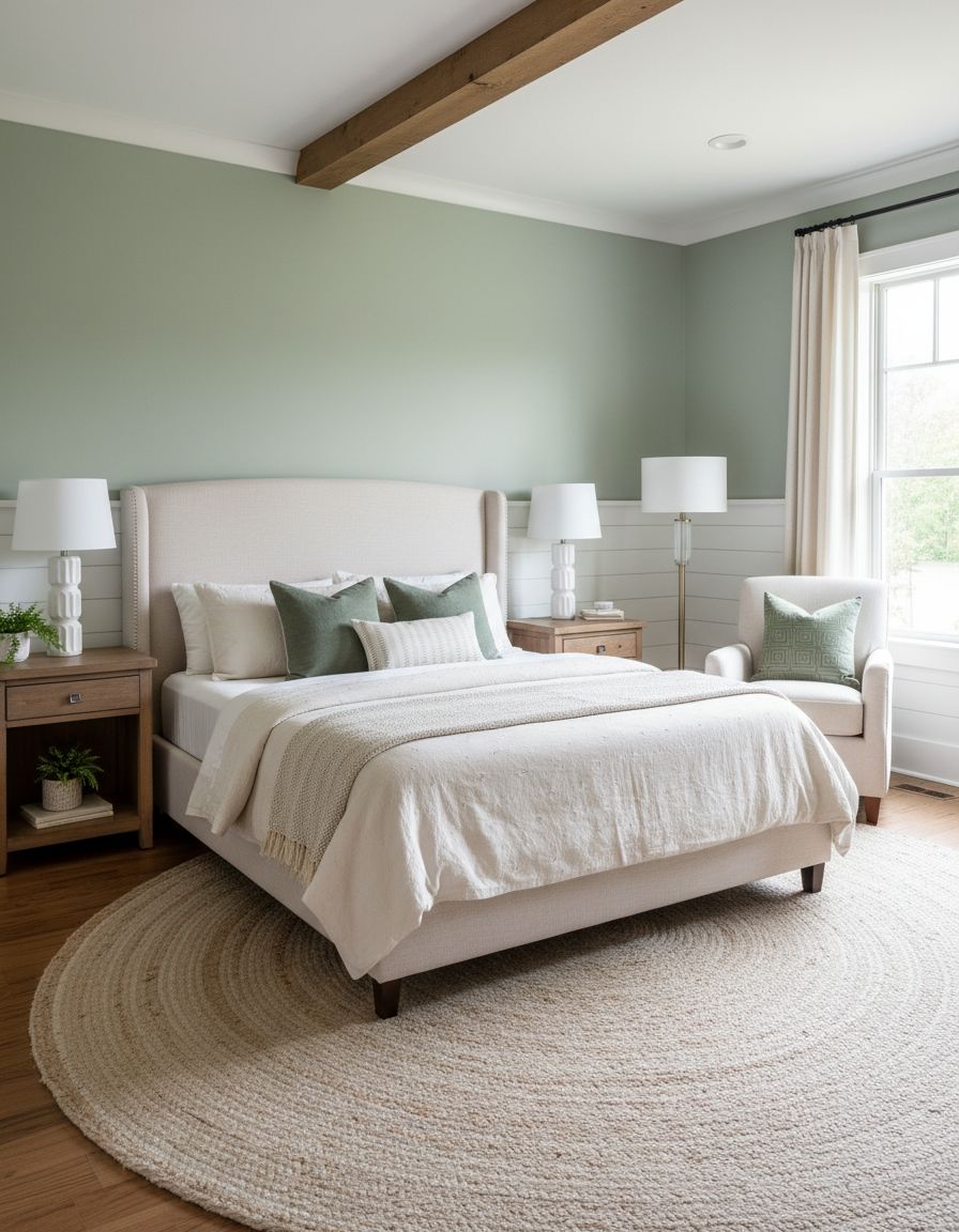 Sage Green Farmhouse Bedroom Color Palette