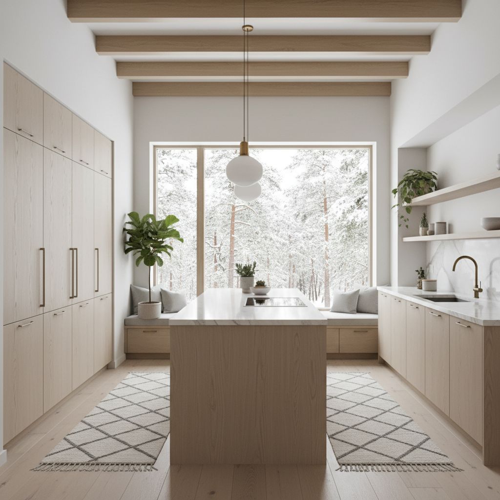 Scandinavian $100,000 Kitchen Design with Natural Light Focus