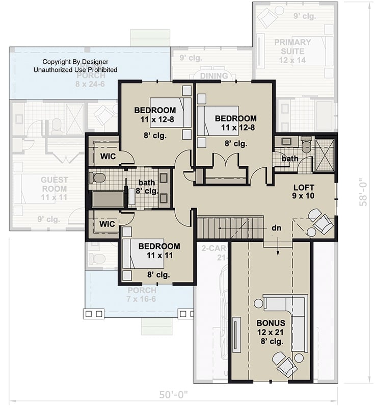 Second Level Floor Plan