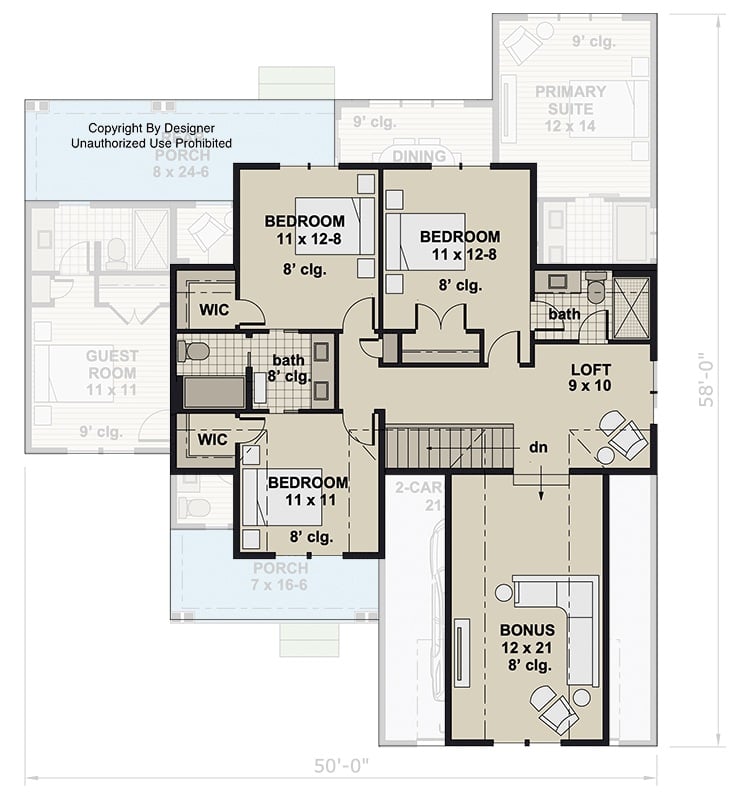 Second Level Floor Plan