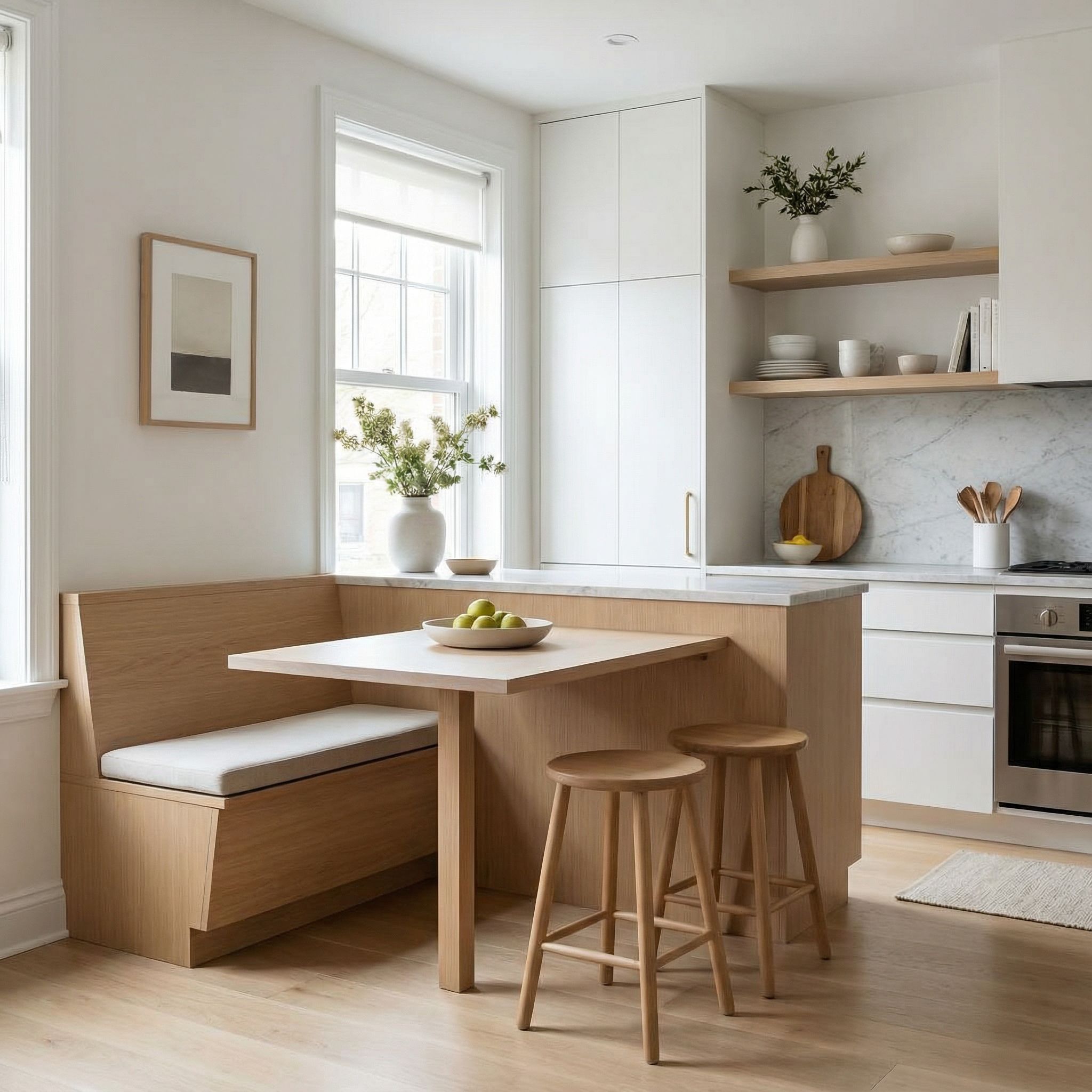 Small Kitchen Island Dining Nook Space-Saving Solution