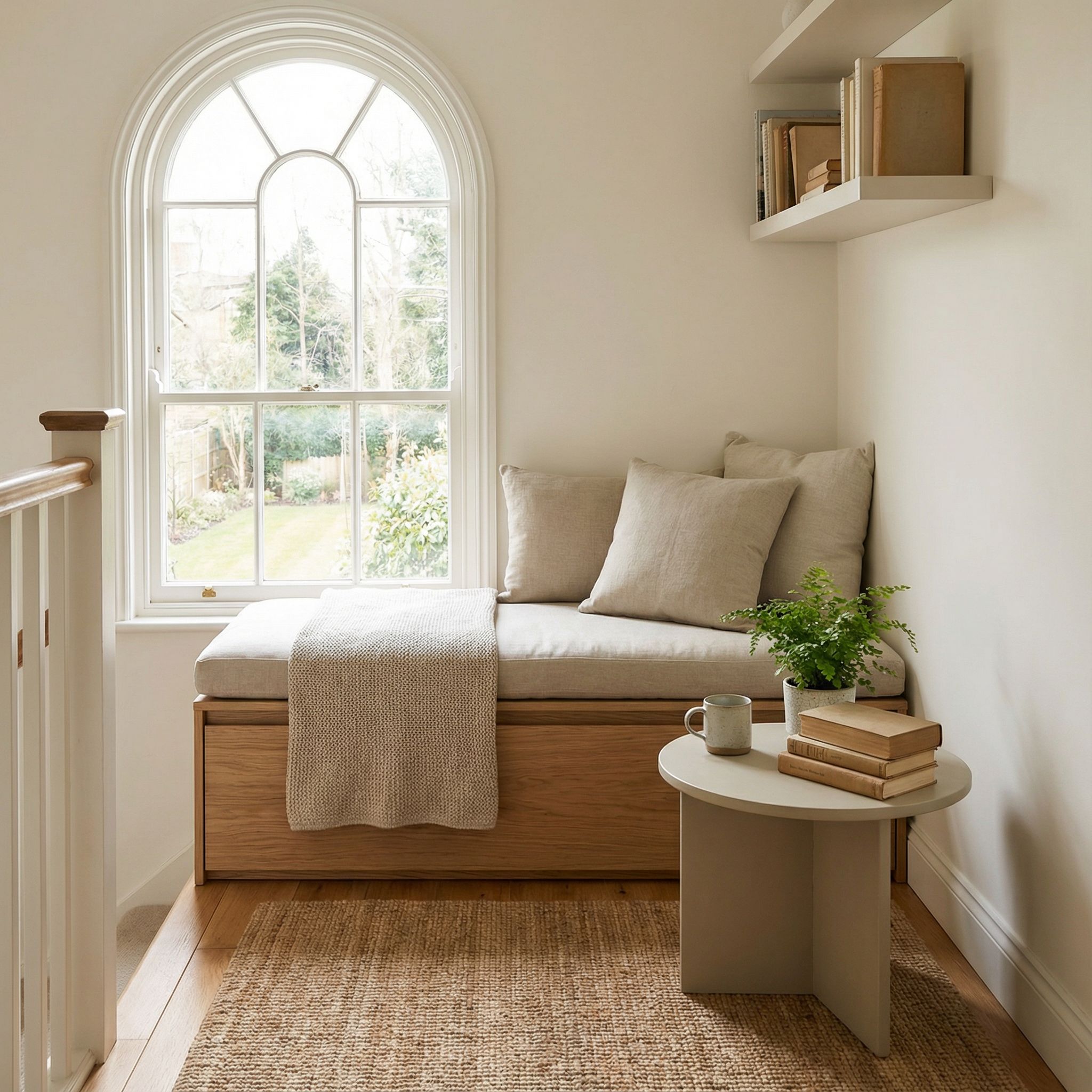 Small Landing Reading Area with Bench