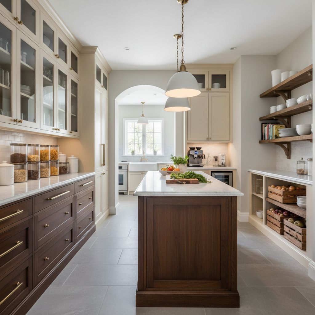 Transitional Walk-in Kitchen Pantry Blend